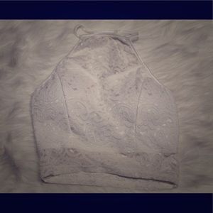 White lace crop top